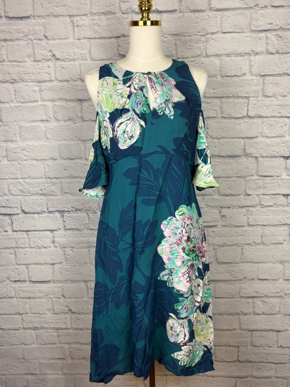 Anthropologie Elias Cold Shoulder Floral Dress size 6 - Picture 3 of 10